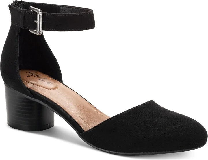 Style & Co Women's Alinaa Two Piece Stacked Heel Dress Pumps, Created for Macy's