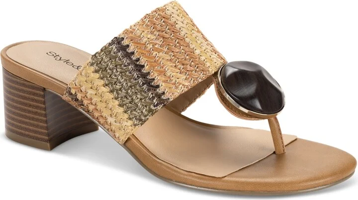 Style & Co Women's Brandyy Embellished Raffia Sandals, Exclusively at Macy's