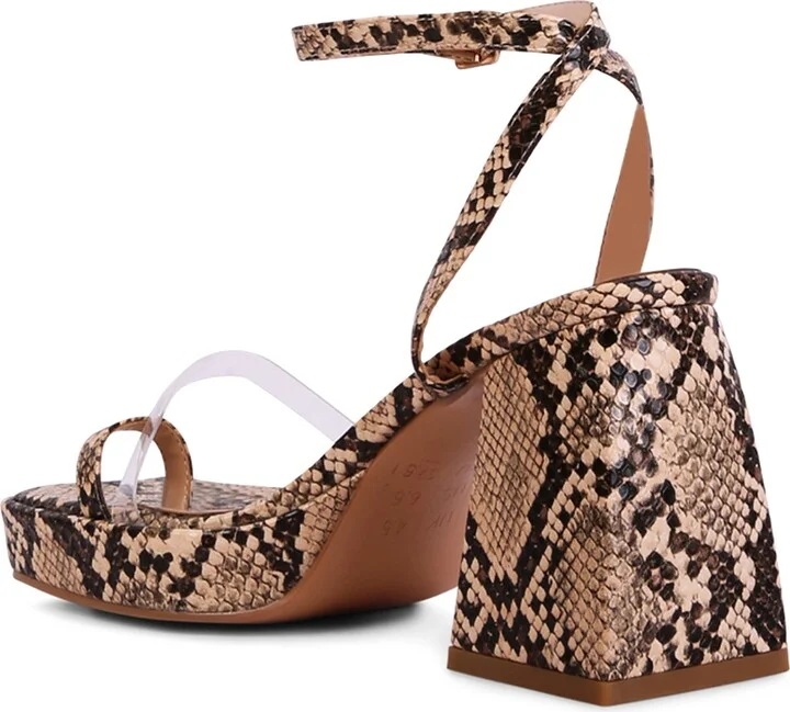 Such Flirt Snake Embossed Block Heel Sandal - Image 2