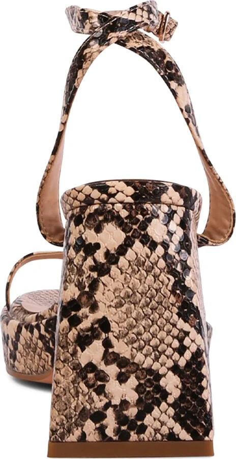 Such Flirt Snake Embossed Block Heel Sandal - Image 4
