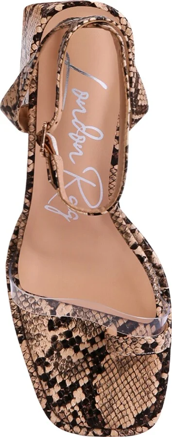 Such Flirt Snake Embossed Block Heel Sandal - Image 6