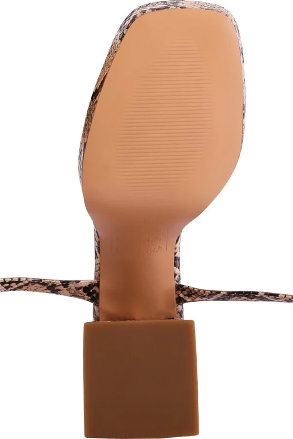 Such Flirt Snake Embossed Block Heel Sandal - Image 7