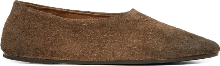 Suede Almond-Toe Loafers