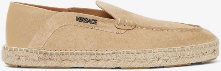 Suede and Leather Logo Espadrilles