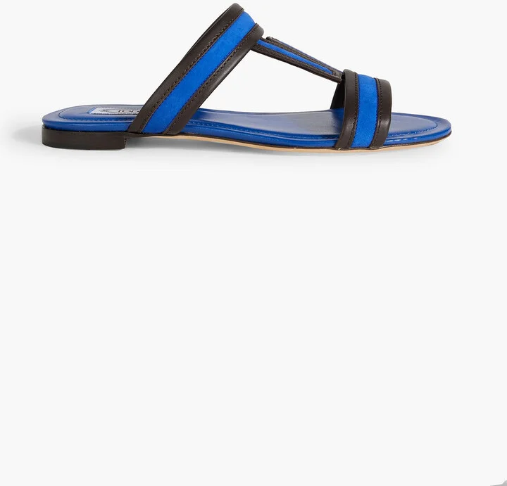 Suede and leather sandals