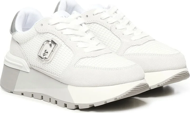 Suede And Mesh Platform Sneakers - Image 2