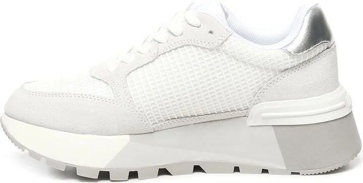 Suede And Mesh Platform Sneakers - Image 4