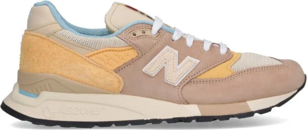Suede And Mesh Sneakers With Signature Logo Detail