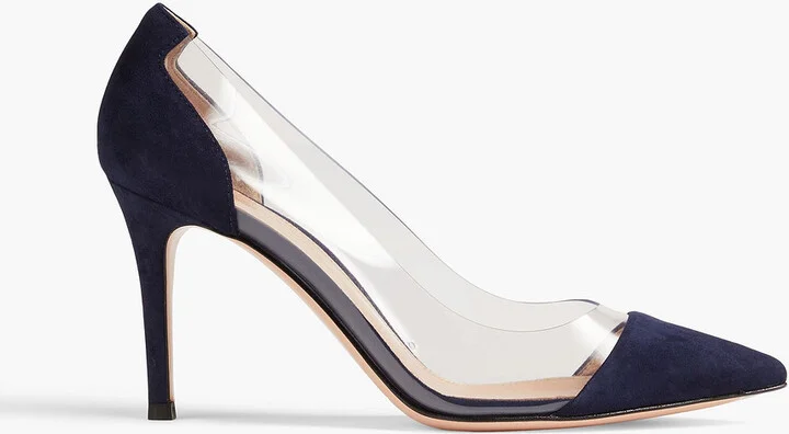 Suede and PVC pumps