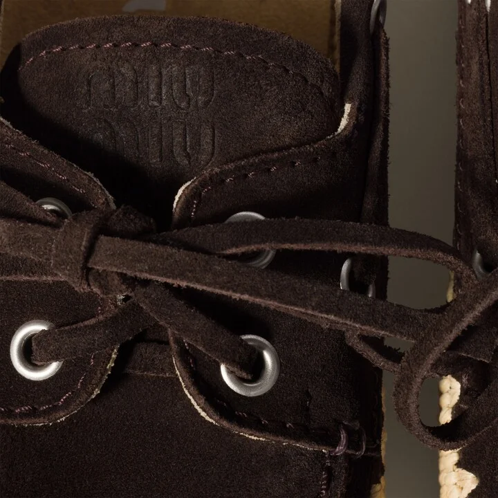 Suede and raffia boat shoes - Image 4