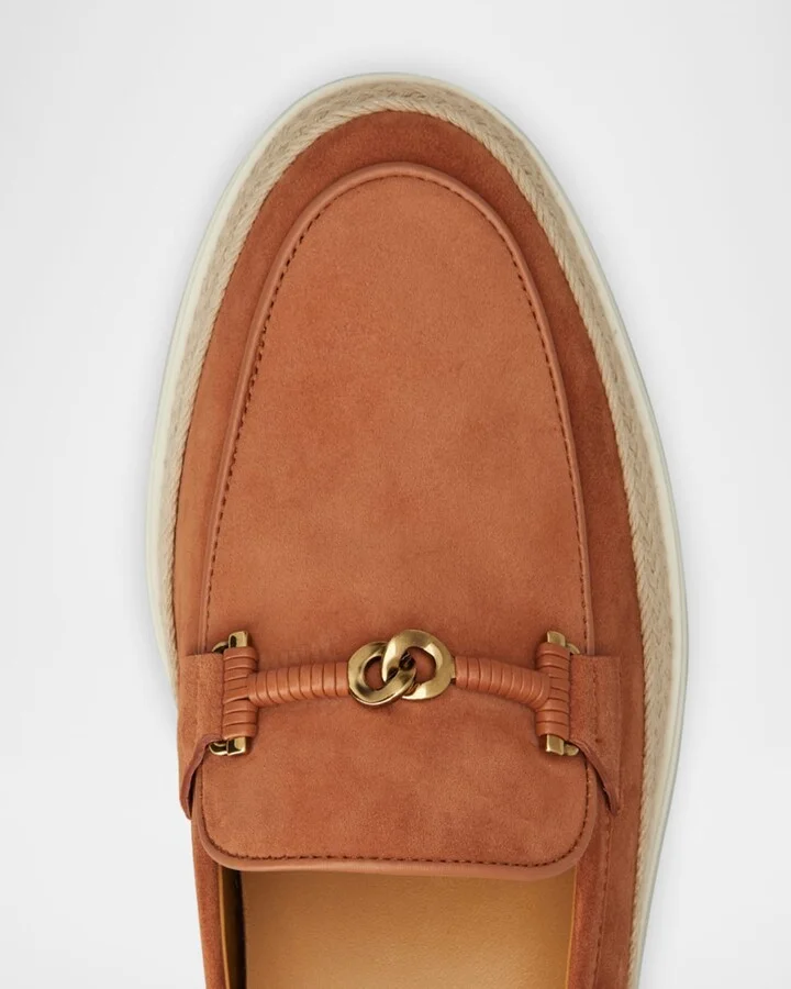 Suede and Raffia Slipper Loafers - Image 6