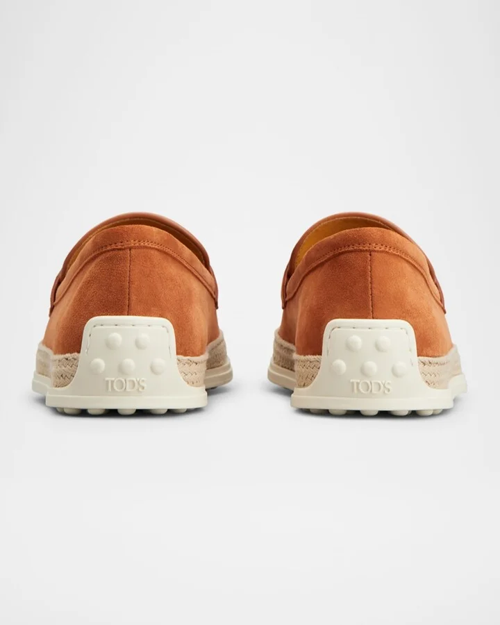 Suede and Raffia Slipper Loafers - Image 7