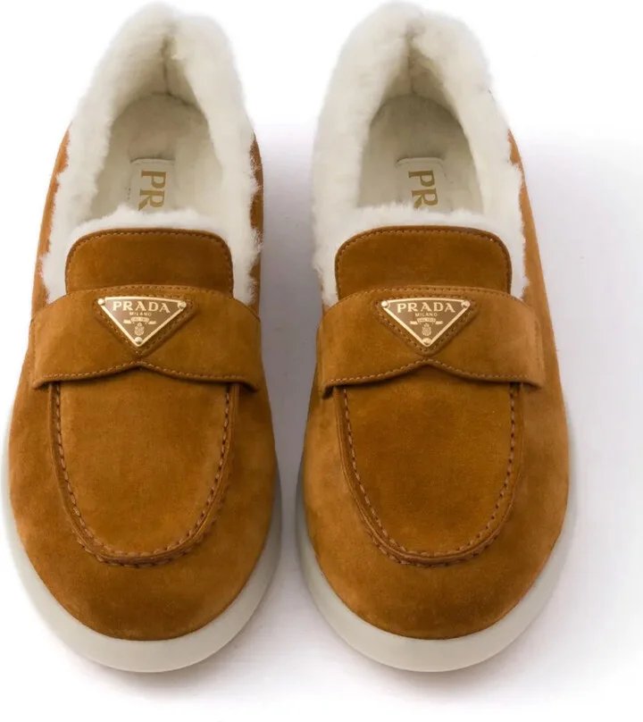 Suede and shearling loafers - Image 3