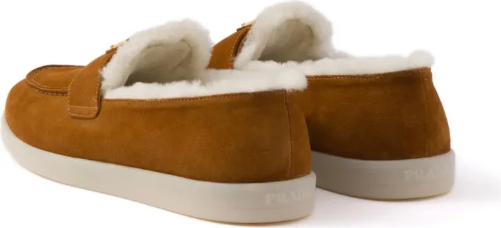 Suede and shearling loafers - Image 4
