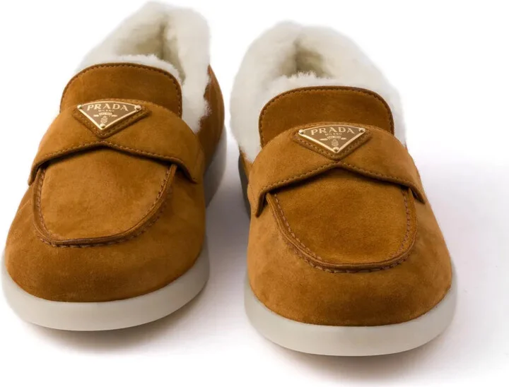 Suede and shearling loafers - Image 5