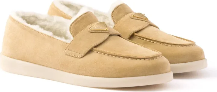 Suede and shearling loafers - Image 2