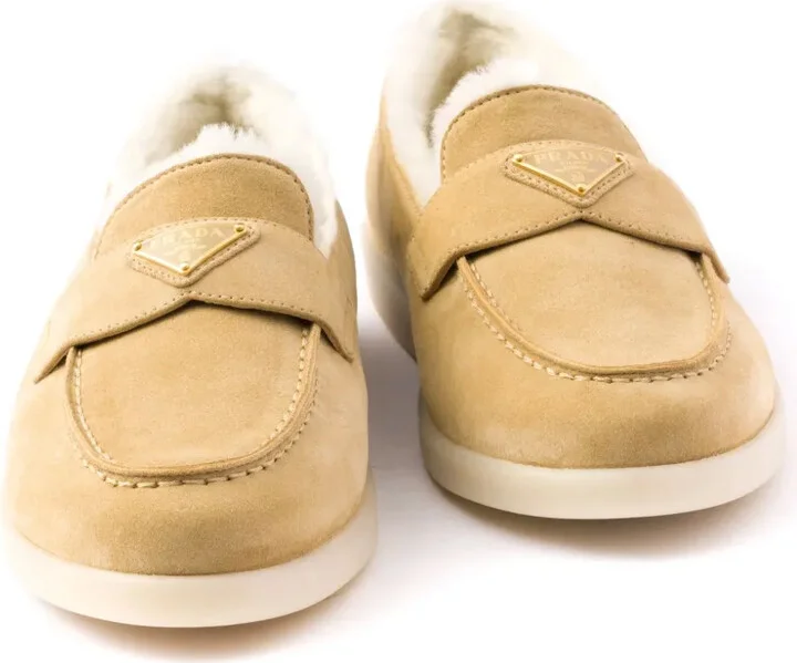 Suede and shearling loafers - Image 3