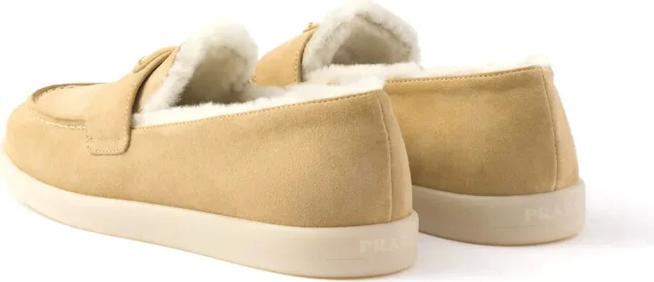 Suede and shearling loafers - Image 5