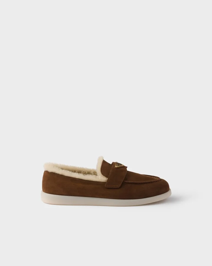 Suede and shearling loafers - Image 2