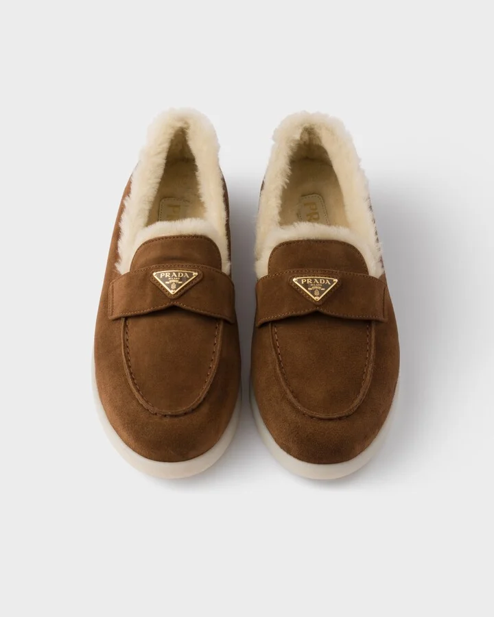Suede and shearling loafers - Image 3