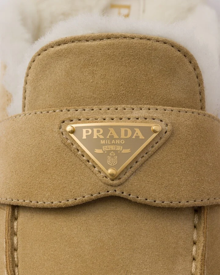 Suede and shearling slippers - Image 6