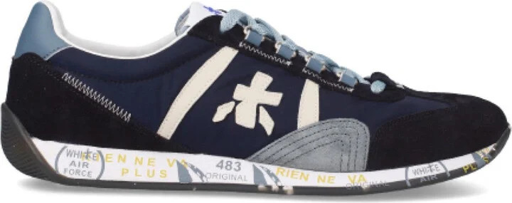 Suede And Technical Fabric Blue Jackyx Sneakers
