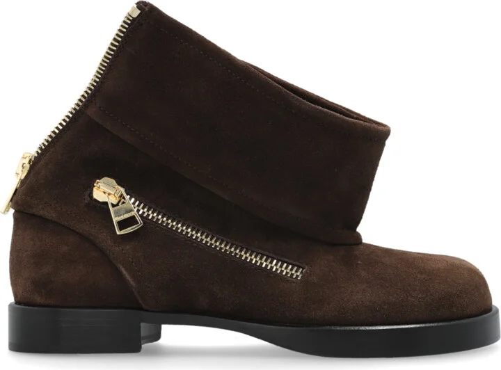 Suede Ankle Boots, , - Brown