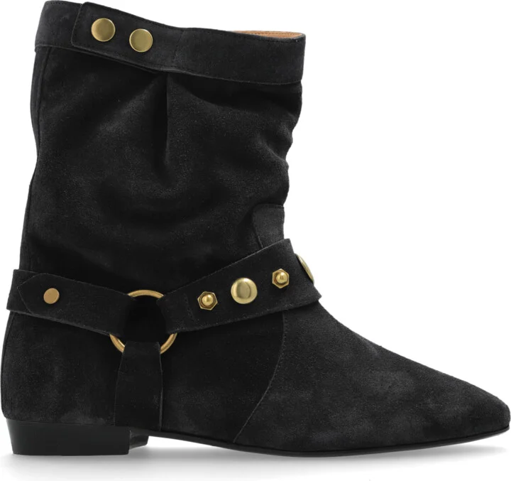 Suede Ankle Boots "Stania", , - Black