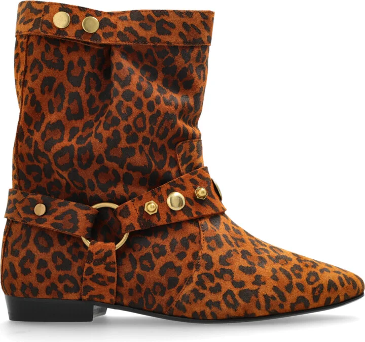 Suede Ankle Boots `Stania`, , - Brown
