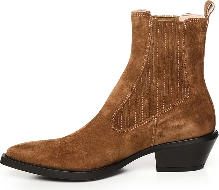 Suede Ankle Cowboy Boots - Image 4