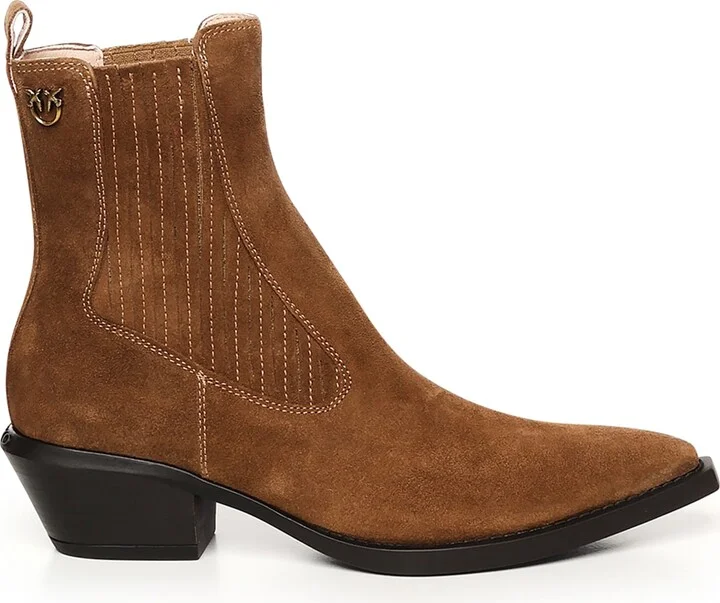 Suede Ankle Cowboy Boots