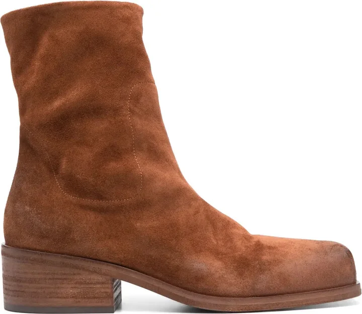 Suede Ankle-Length Boots
