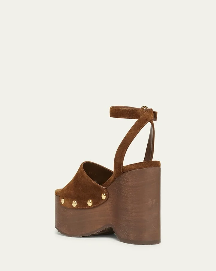 Suede Ankle-Strap Platform Sandals - Image 2