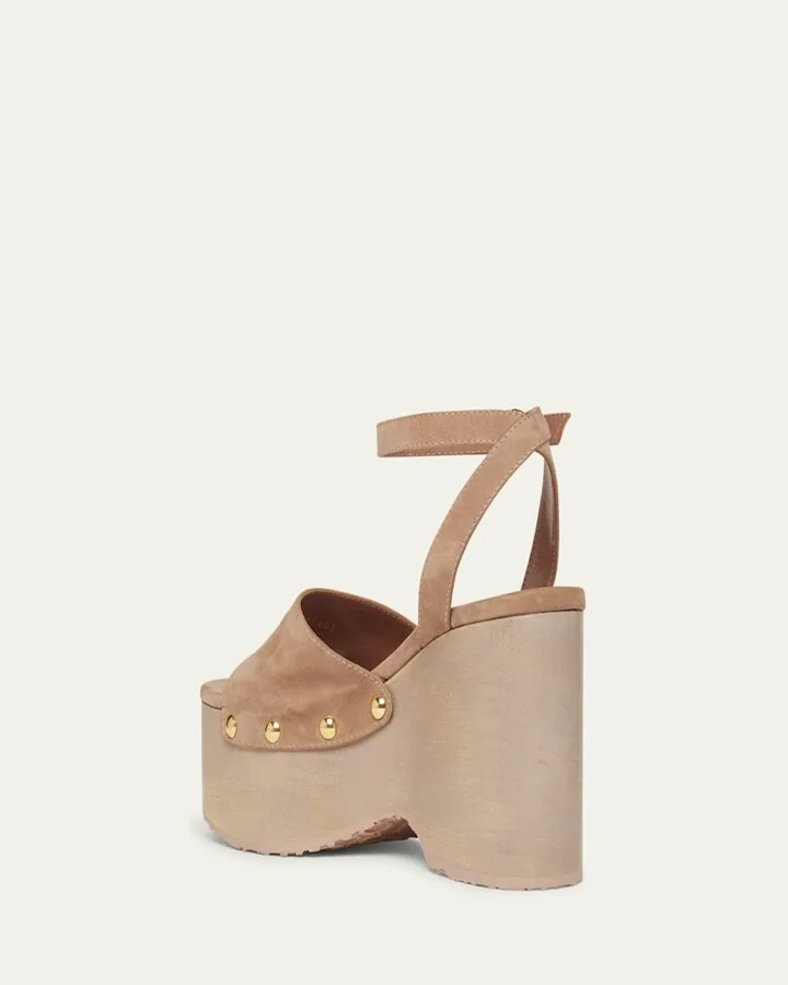 Suede Ankle-Strap Platform Sandals - Image 8