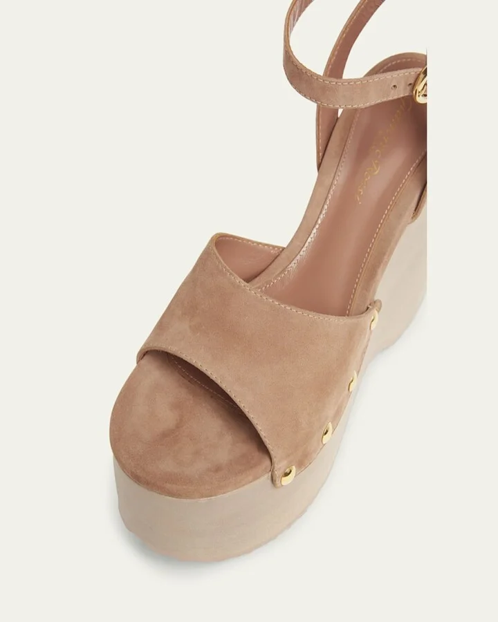 Suede Ankle-Strap Platform Sandals - Image 9