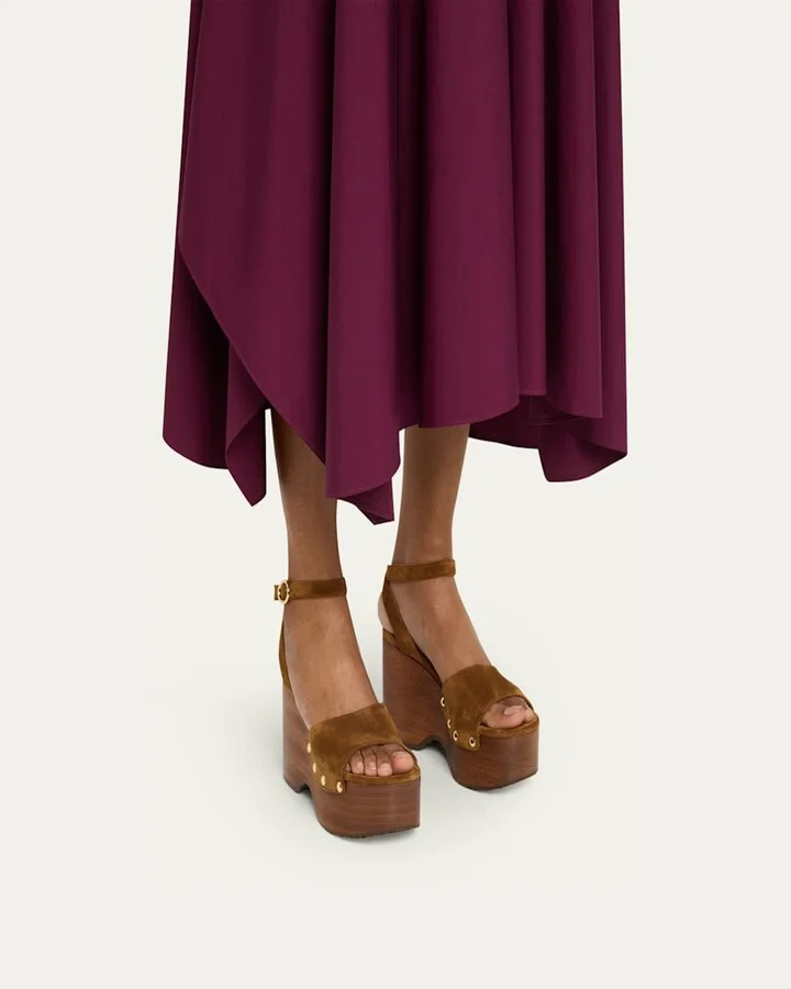Suede Ankle-Strap Platform Sandals - Image 10