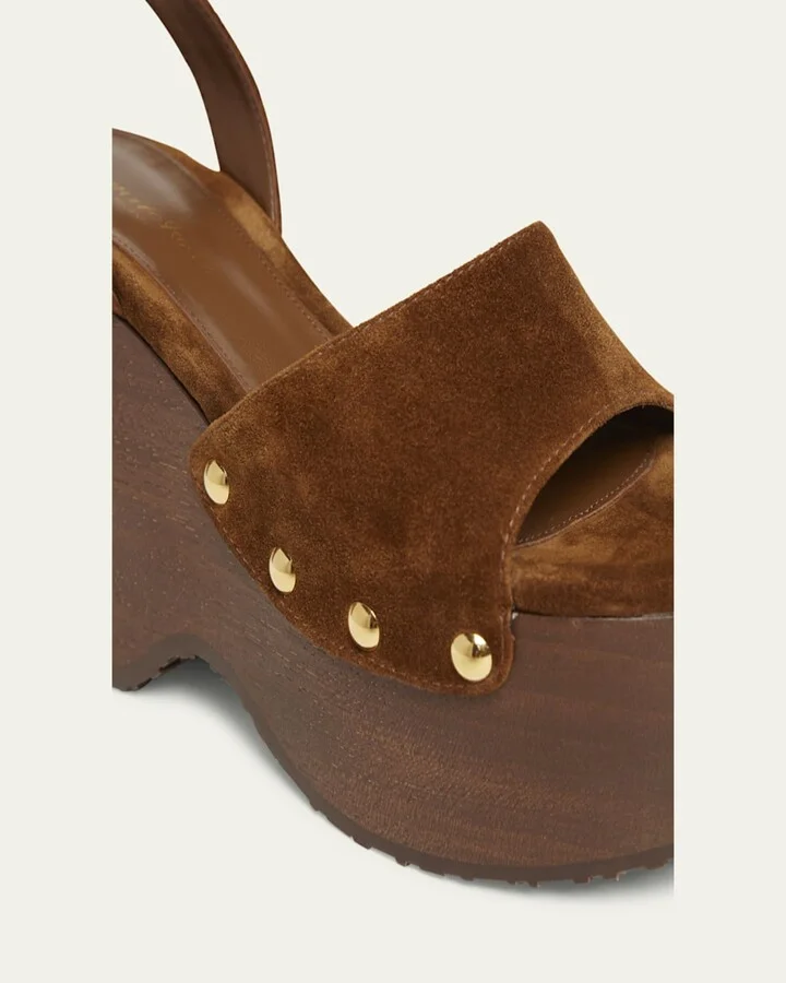 Suede Ankle-Strap Platform Sandals - Image 11