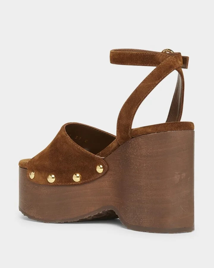 Suede Ankle-Strap Platform Sandals - Image 4