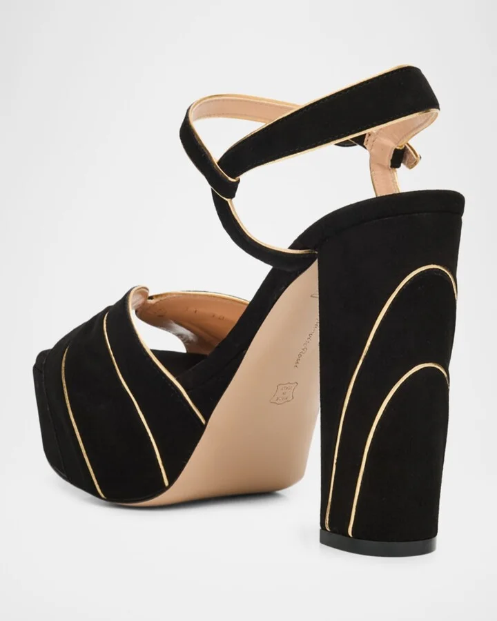 Suede Ankle-Strap Platform Sandals - Image 7