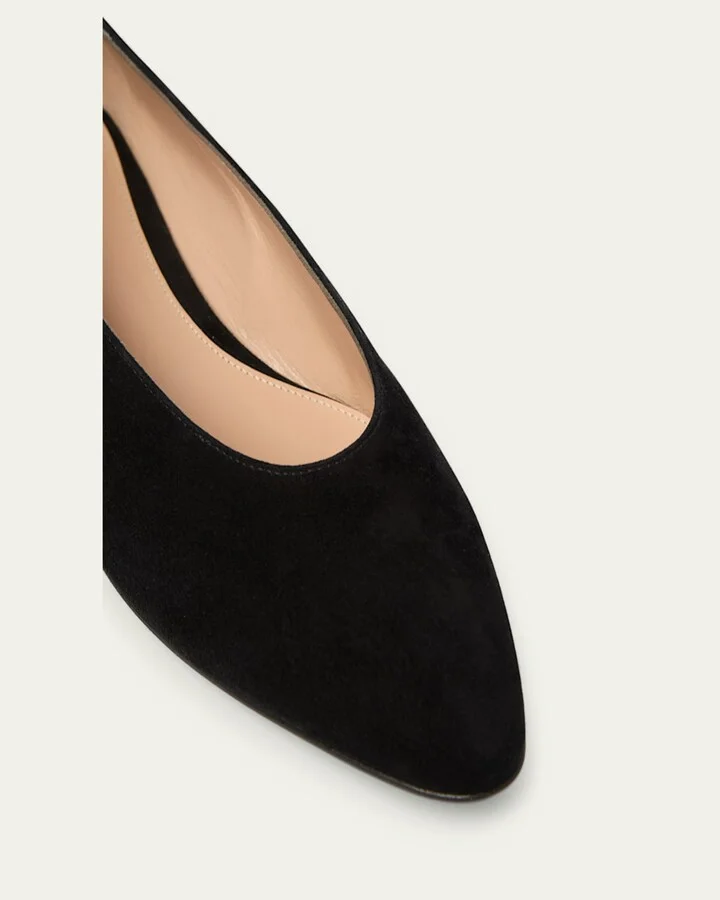 Suede Ballerina Flats - Image 8