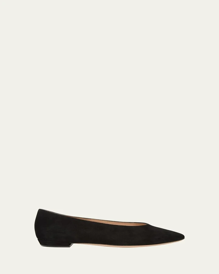 Suede Ballerina Flats