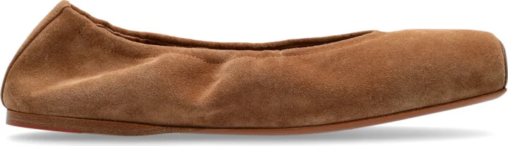 Suede Ballerinas, , - Brown