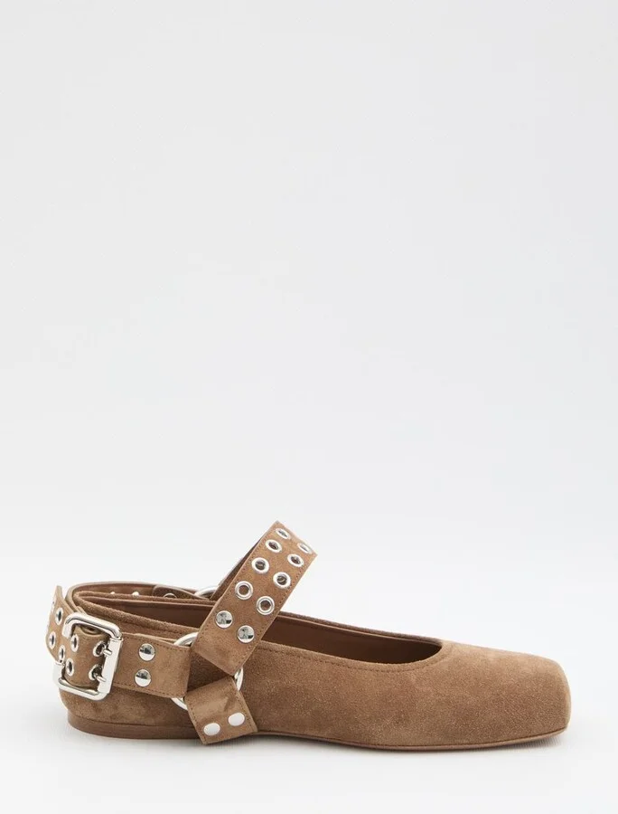 Suede Ballet Flats