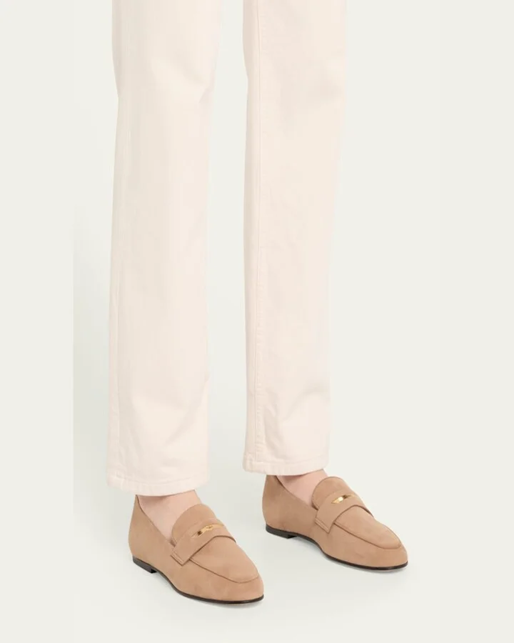 Suede Bar Detail Loafers - Image 7