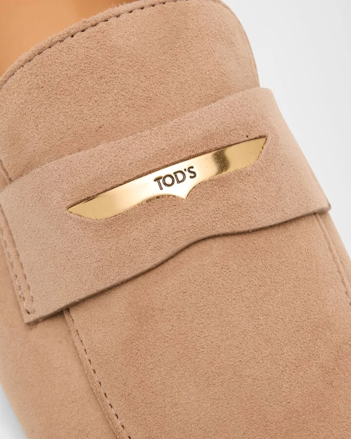 Suede Bar Detail Loafers - Image 3