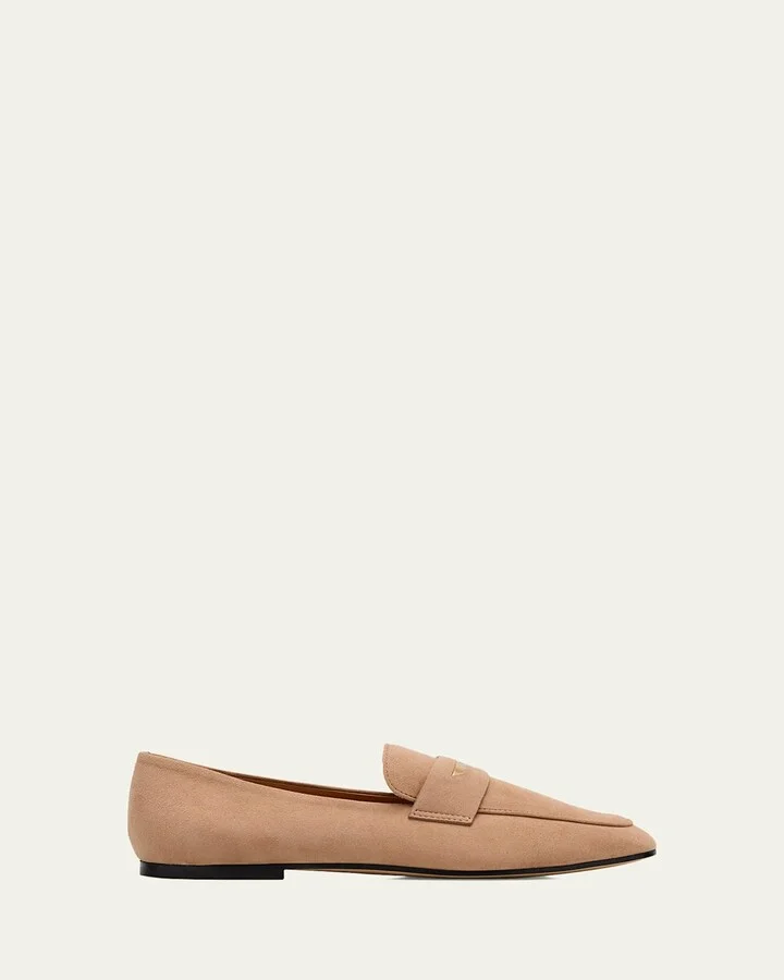 Suede Bar Detail Loafers
