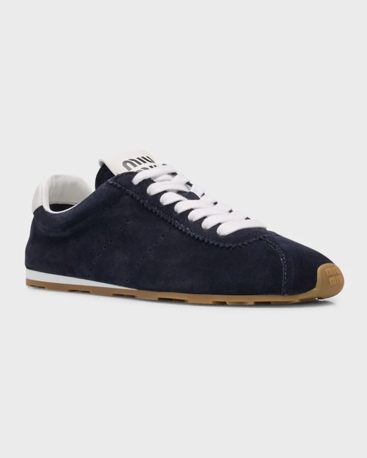 Suede Bicolor Retro Trainer Sneakers - Image 2