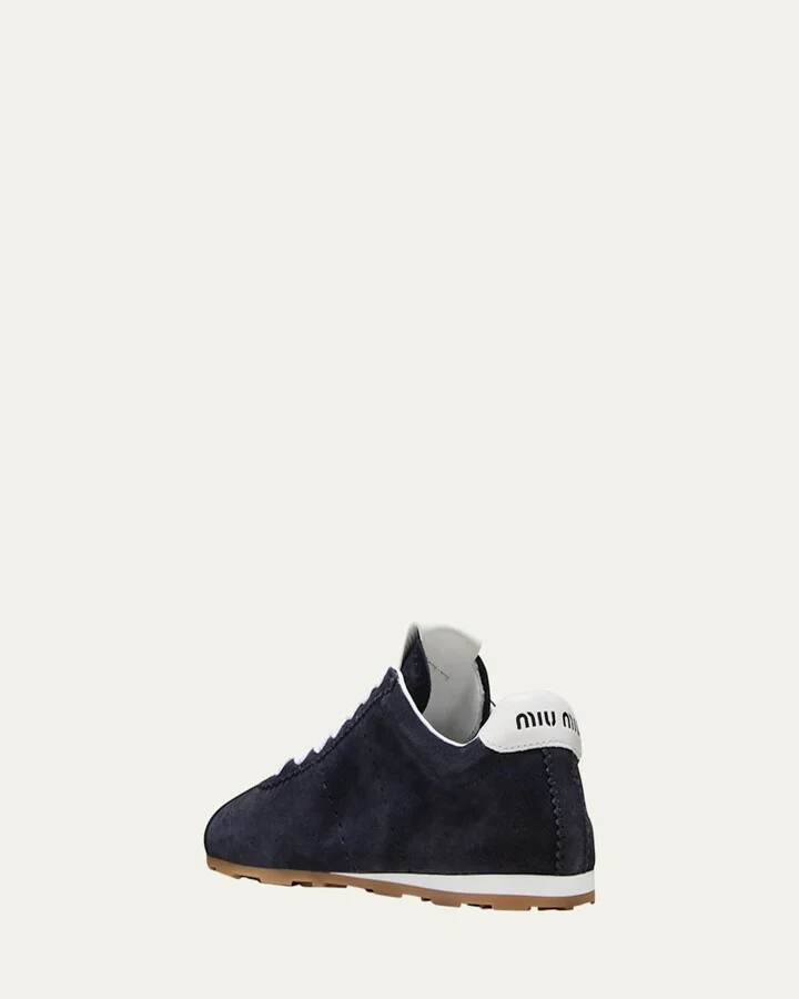 Suede Bicolor Retro Trainer Sneakers - Image 4