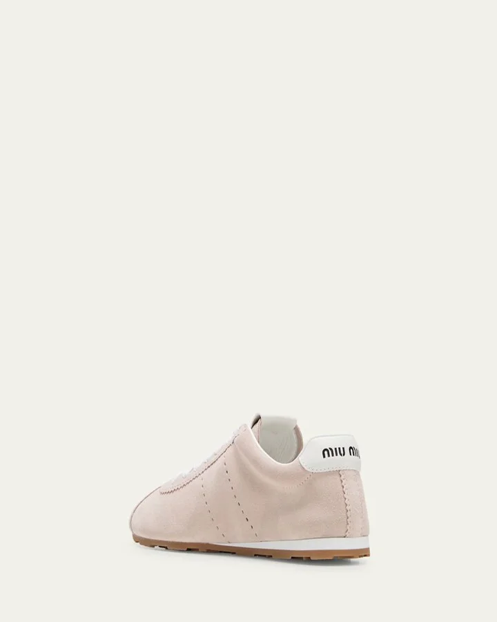 Suede Bicolor Retro Trainer Sneakers - Image 6