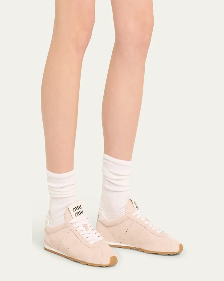 Suede Bicolor Retro Trainer Sneakers - Image 7